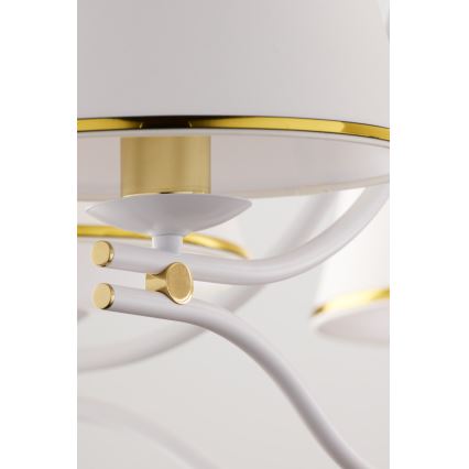 Jupiter 2084 - SAMBA chain-hung chandelier 5xE27/15W/230V white/gold