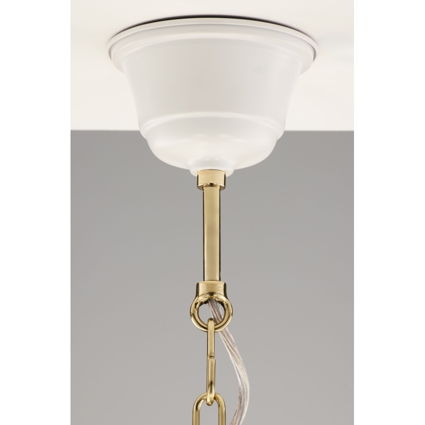 Jupiter 2084 - SAMBA chain-hung chandelier 5xE27/15W/230V white/gold