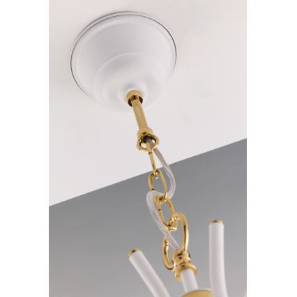 Jupiter 2084 - SAMBA chain-hung chandelier 5xE27/15W/230V white/gold