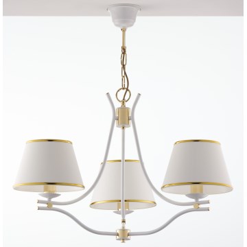 Jupiter 2085 - SAMBA Chain-Hung Chandelier 3xE27/15W/230V White/Gold