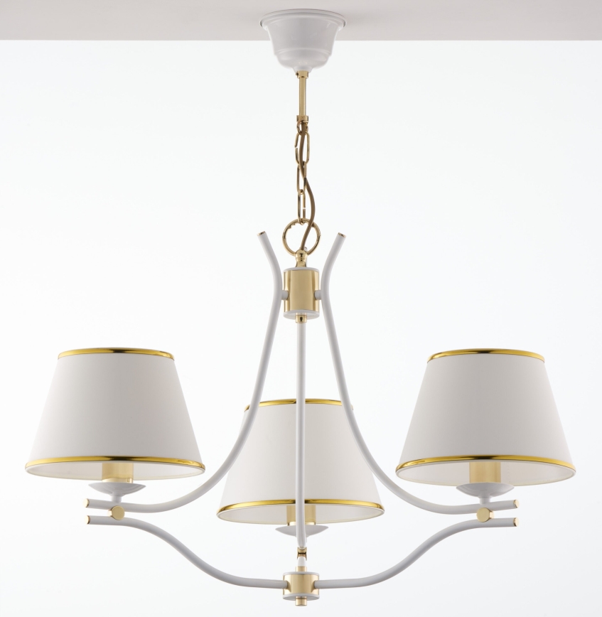 Jupiter 2085 - SAMBA Chain-Hung Chandelier 3xE27/15W/230V White/Gold