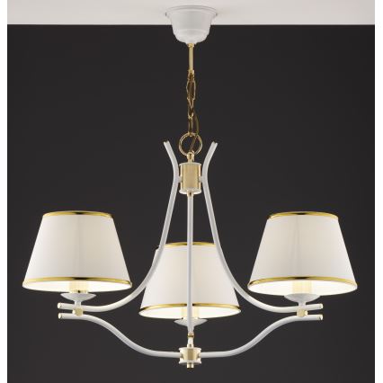 Jupiter 2085 - SAMBA Chain-Hung Chandelier 3xE27/15W/230V White/Gold