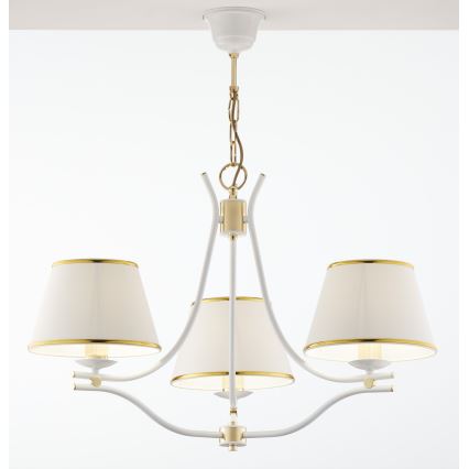 Jupiter 2085 - SAMBA Chain-Hung Chandelier 3xE27/15W/230V White/Gold