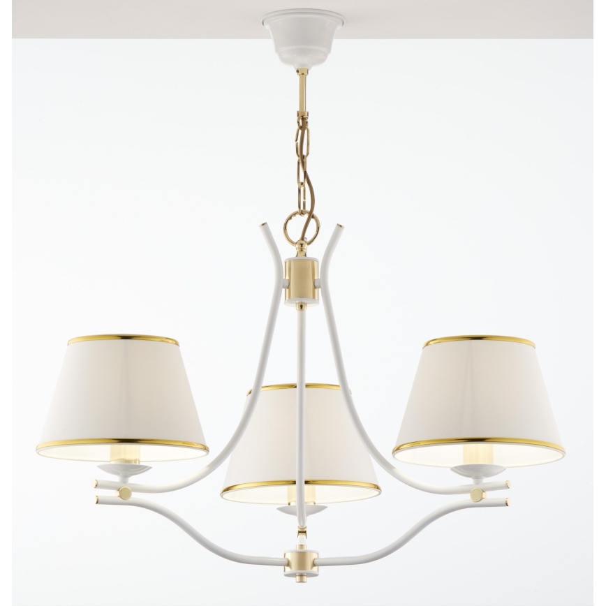 Jupiter 2085 - SAMBA Chain-Hung Chandelier 3xE27/15W/230V White/Gold