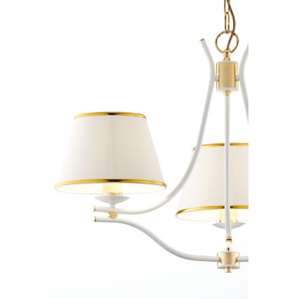 Jupiter 2085 - SAMBA Chain-Hung Chandelier 3xE27/15W/230V White/Gold