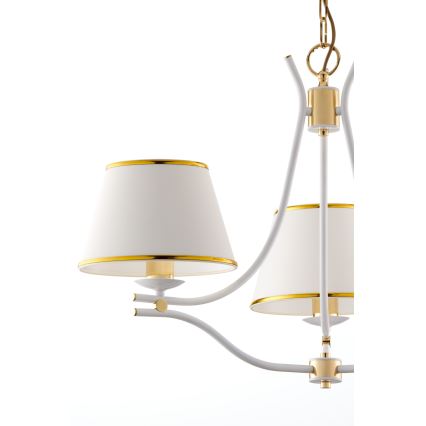 Jupiter 2085 - SAMBA Chain-Hung Chandelier 3xE27/15W/230V White/Gold