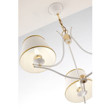Jupiter 2085 - SAMBA Chain-Hung Chandelier 3xE27/15W/230V White/Gold