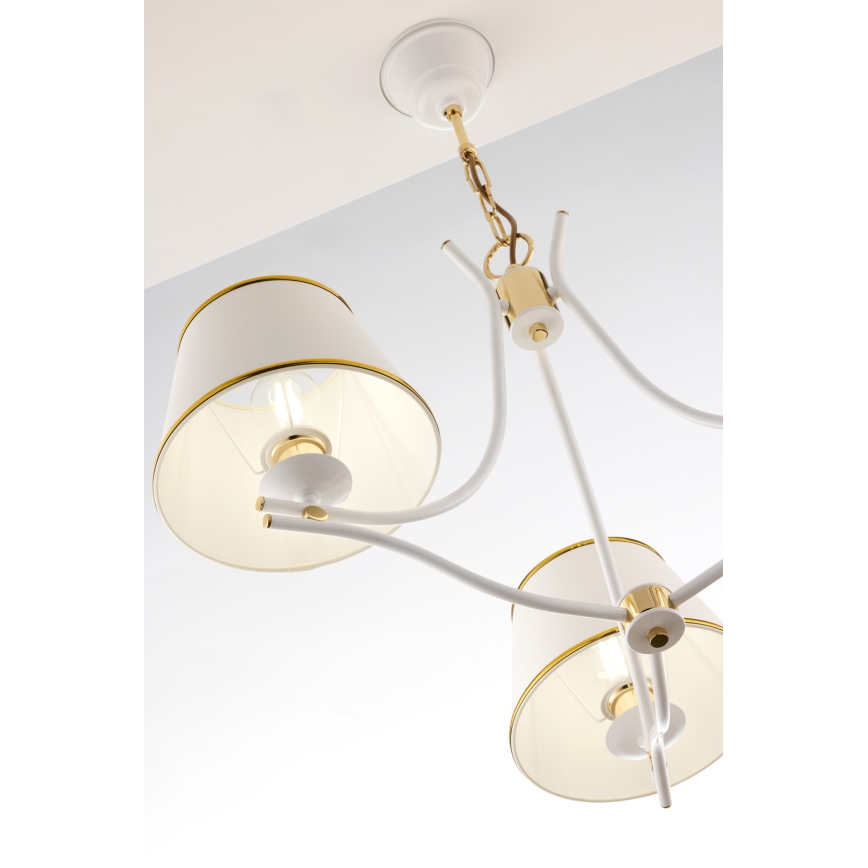 Jupiter 2085 - SAMBA Chain-Hung Chandelier 3xE27/15W/230V White/Gold