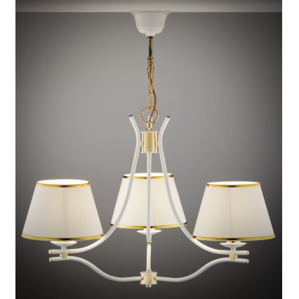 Jupiter 2085 - SAMBA Chain-Hung Chandelier 3xE27/15W/230V White/Gold