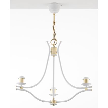 Jupiter 2085 - SAMBA Chain-Hung Chandelier 3xE27/15W/230V White/Gold