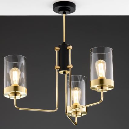 Jupiter 2087 - RAMIREZ Rod Pendant 3xE27/15W/230V Gold/Black