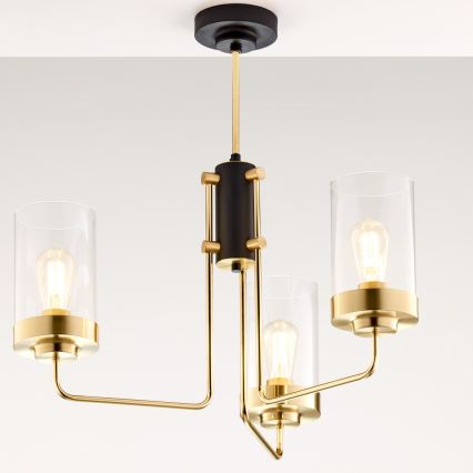 Jupiter 2087 - RAMIREZ Rod Pendant 3xE27/15W/230V Gold/Black