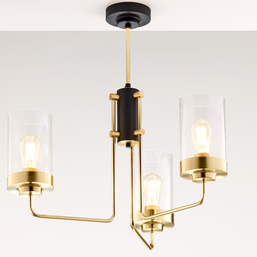 Jupiter 2087 - RAMIREZ Rod Pendant 3xE27/15W/230V Gold/Black