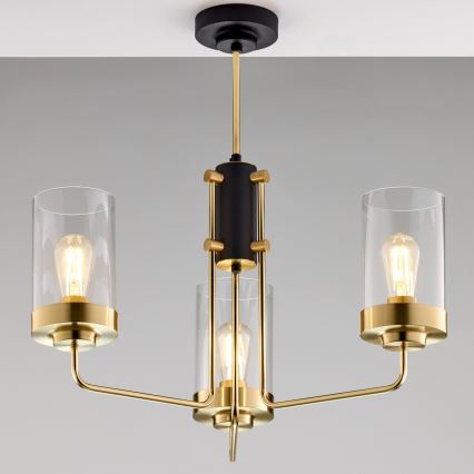 Jupiter 2087 - RAMIREZ Rod Pendant 3xE27/15W/230V Gold/Black