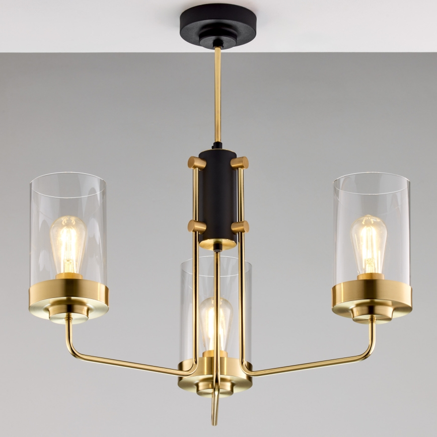 Jupiter 2087 - RAMIREZ Rod Pendant 3xE27/15W/230V Gold/Black