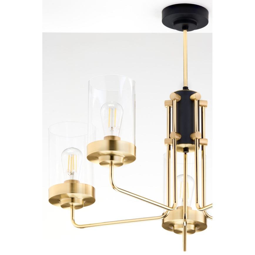 Jupiter 2088 - RAMIREZ rod-mounted chandelier 5xE27/15W/230V gold/black