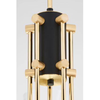 Jupiter 2088 - RAMIREZ rod-mounted chandelier 5xE27/15W/230V gold/black
