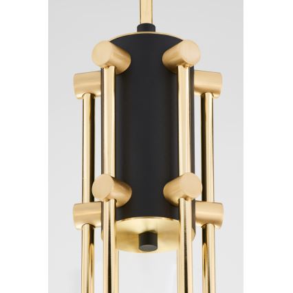 Jupiter 2089 - RAMIREZ Rod-Mounted Chandelier 6xE27/15W/230V Gold/Black