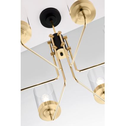 Jupiter 2089 - RAMIREZ Rod-Mounted Chandelier 6xE27/15W/230V Gold/Black