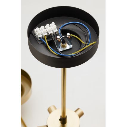 Jupiter 2089 - RAMIREZ Rod-Mounted Chandelier 6xE27/15W/230V Gold/Black