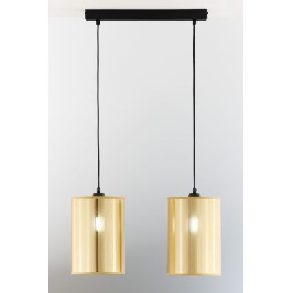 Jupiter 2091 - CORTINA Cable Pendant Light 2xE27/15W/230V, Gold/Black