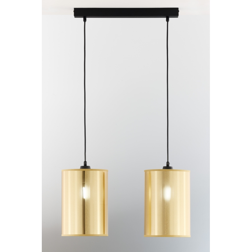 Jupiter 2091 - CORTINA Cable Pendant Light 2xE27/15W/230V, Gold/Black
