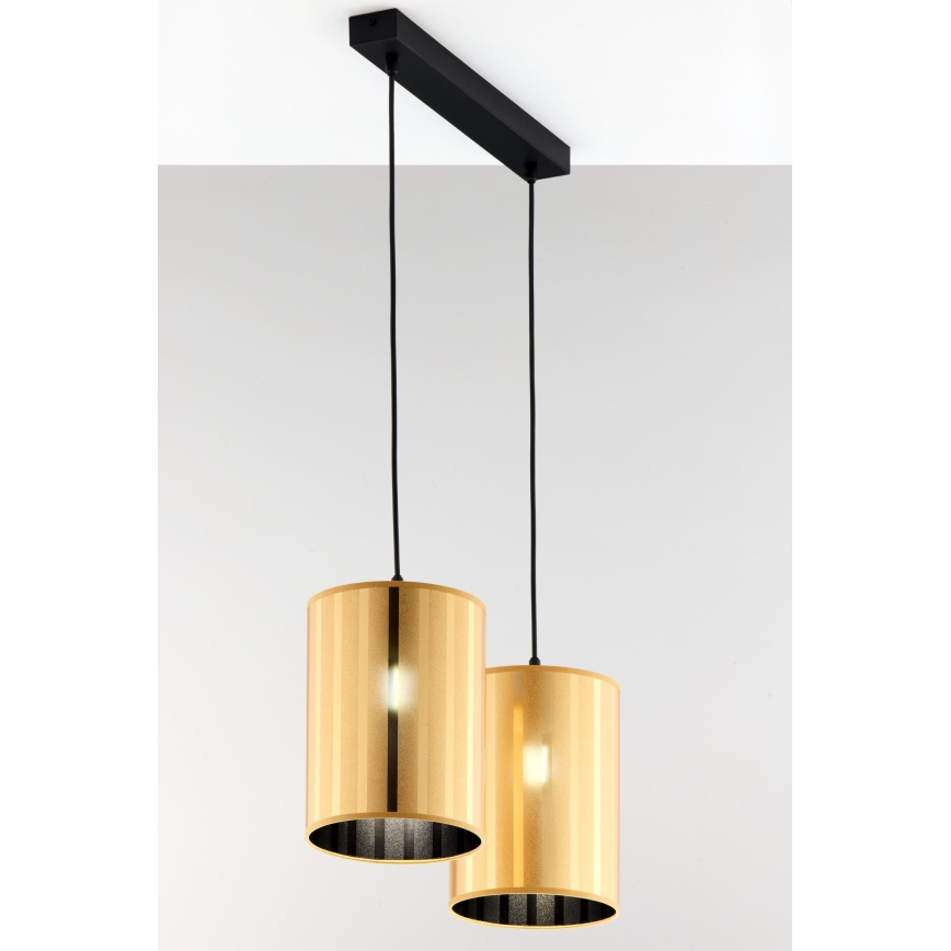 Jupiter 2091 - CORTINA Cable Pendant Light 2xE27/15W/230V, Gold/Black