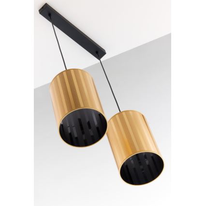 Jupiter 2091 - CORTINA Cable Pendant Light 2xE27/15W/230V, Gold/Black