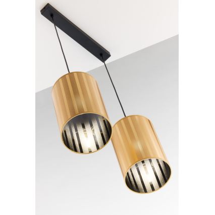 Jupiter 2091 - CORTINA Cable Pendant Light 2xE27/15W/230V, Gold/Black