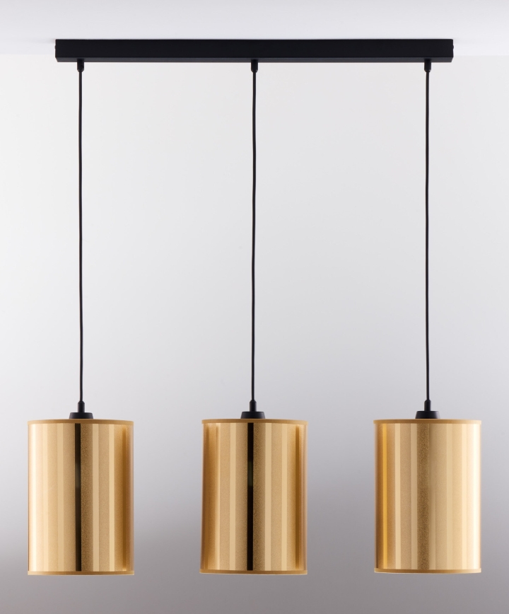 Jupiter 2092 - CORTINA Cable Pendant Light 3xE27/15W/230V, Gold/Black