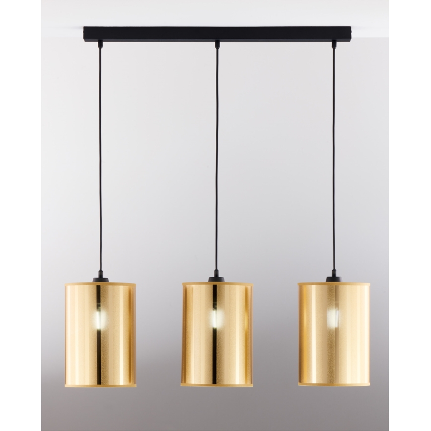 Jupiter 2092 - CORTINA Cable Pendant Light 3xE27/15W/230V, Gold/Black