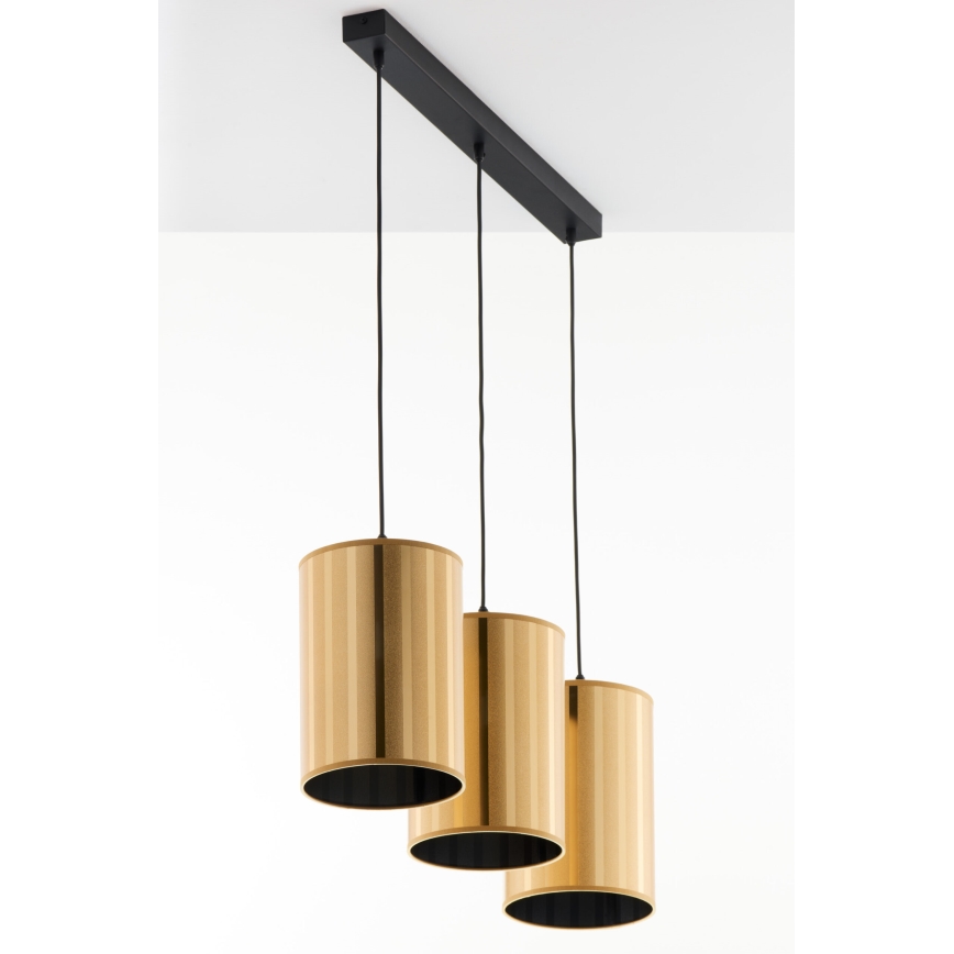 Jupiter 2092 - CORTINA Cable Pendant Light 3xE27/15W/230V, Gold/Black