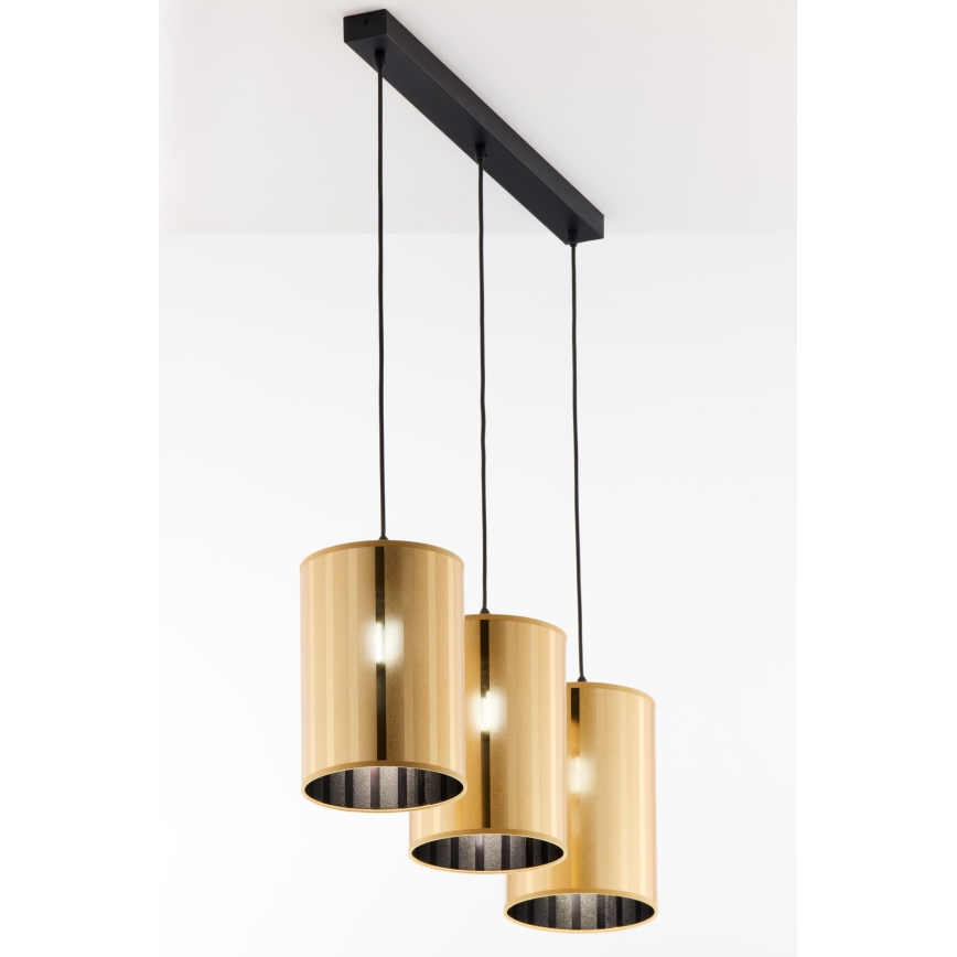 Jupiter 2092 - CORTINA Cable Pendant Light 3xE27/15W/230V, Gold/Black