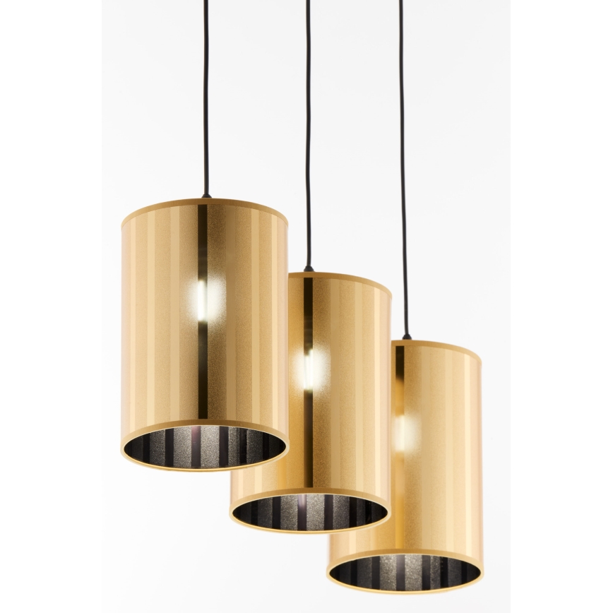 Jupiter 2092 - CORTINA Cable Pendant Light 3xE27/15W/230V, Gold/Black