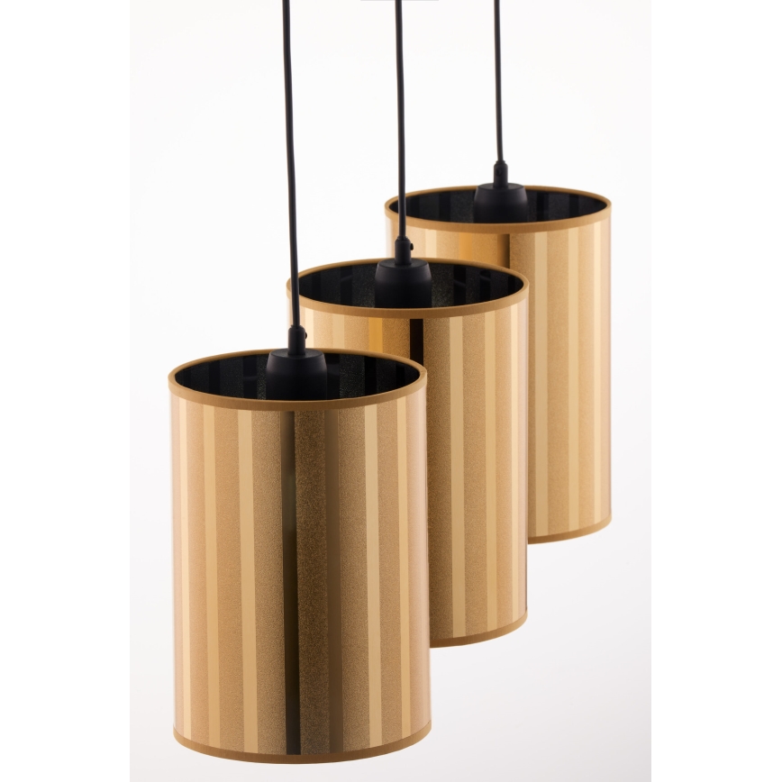 Jupiter 2092 - CORTINA Cable Pendant Light 3xE27/15W/230V, Gold/Black