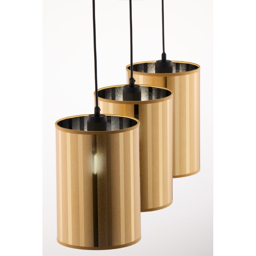 Jupiter 2092 - CORTINA Cable Pendant Light 3xE27/15W/230V, Gold/Black