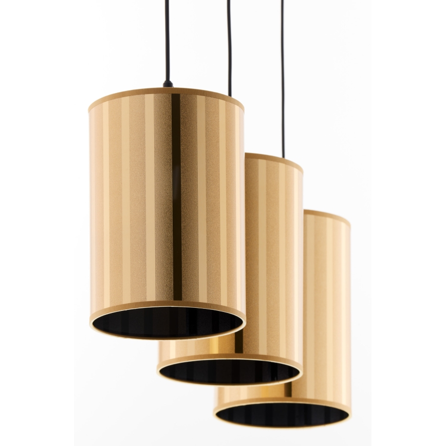 Jupiter 2092 - CORTINA Cable Pendant Light 3xE27/15W/230V, Gold/Black