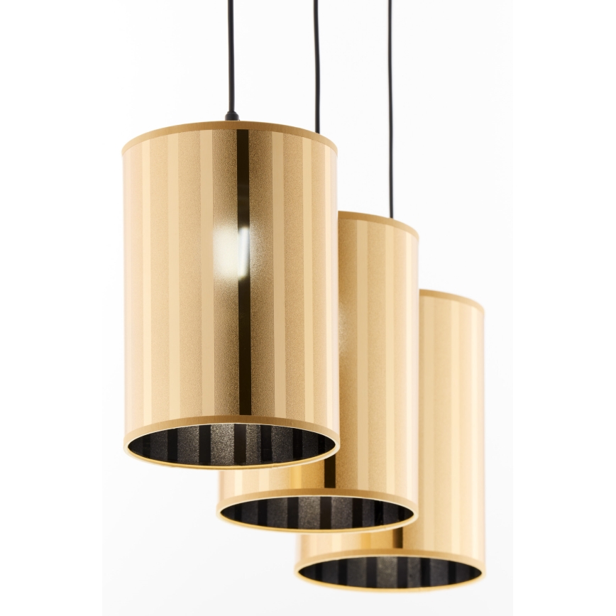Jupiter 2092 - CORTINA Cable Pendant Light 3xE27/15W/230V, Gold/Black