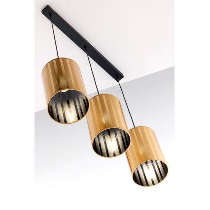 Jupiter 2092 - CORTINA Cable Pendant Light 3xE27/15W/230V, Gold/Black