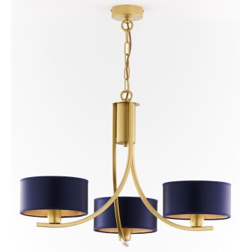 Jupiter 2093 - ARTHUR chain-hung chandelier 3xE27/15W/230V blue/gold