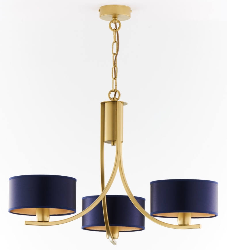 Jupiter 2093 - ARTHUR chain-hung chandelier 3xE27/15W/230V blue/gold