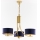 Jupiter 2093 - ARTHUR chain-hung chandelier 3xE27/15W/230V blue/gold