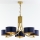 Jupiter 2094 - ARTHUR Chain-hung Chandelier 5xE27/15W/230V Blue/Gold