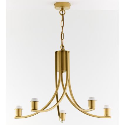 Jupiter 2094 - ARTHUR Chain-hung Chandelier 5xE27/15W/230V Blue/Gold