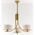Jupiter 2096 - ARTHUR chain-hung chandelier 3xE27/15W/230V white/gold/marble decor