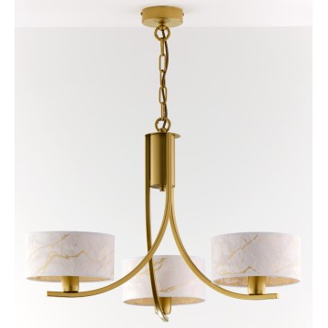 Jupiter 2096 - ARTHUR chain-hung chandelier 3xE27/15W/230V white/gold/marble decor