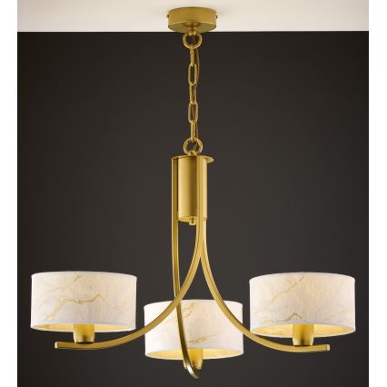 Jupiter 2096 - ARTHUR chain-hung chandelier 3xE27/15W/230V white/gold/marble decor