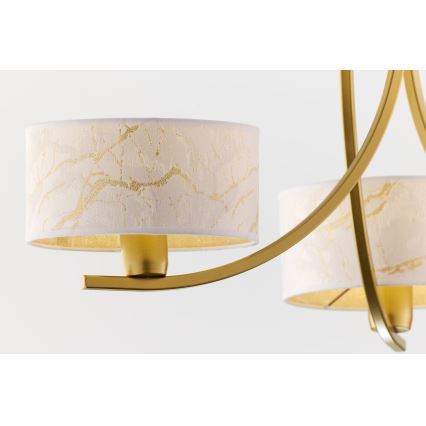 Jupiter 2096 - ARTHUR chain-hung chandelier 3xE27/15W/230V white/gold/marble decor
