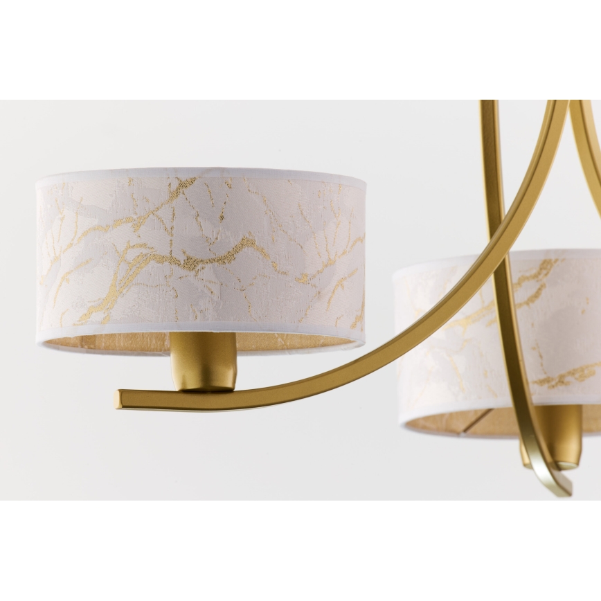 Jupiter 2096 - ARTHUR chain-hung chandelier 3xE27/15W/230V white/gold/marble decor