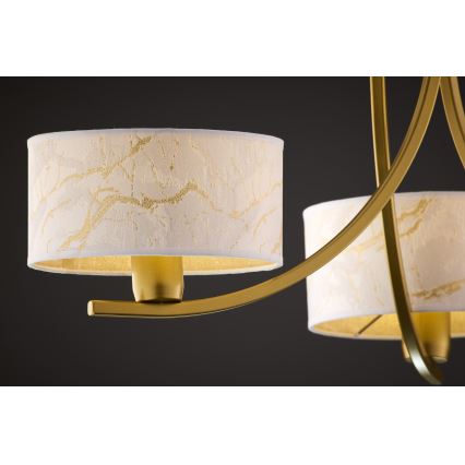 Jupiter 2096 - ARTHUR chain-hung chandelier 3xE27/15W/230V white/gold/marble decor